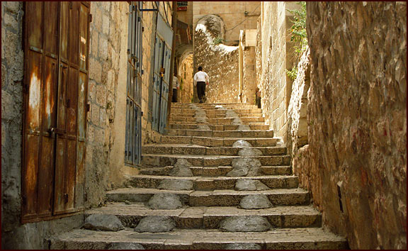 steps in the old city of Jerusalem