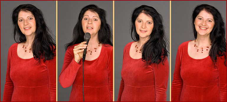 Waltraud Rennebaum in red dress